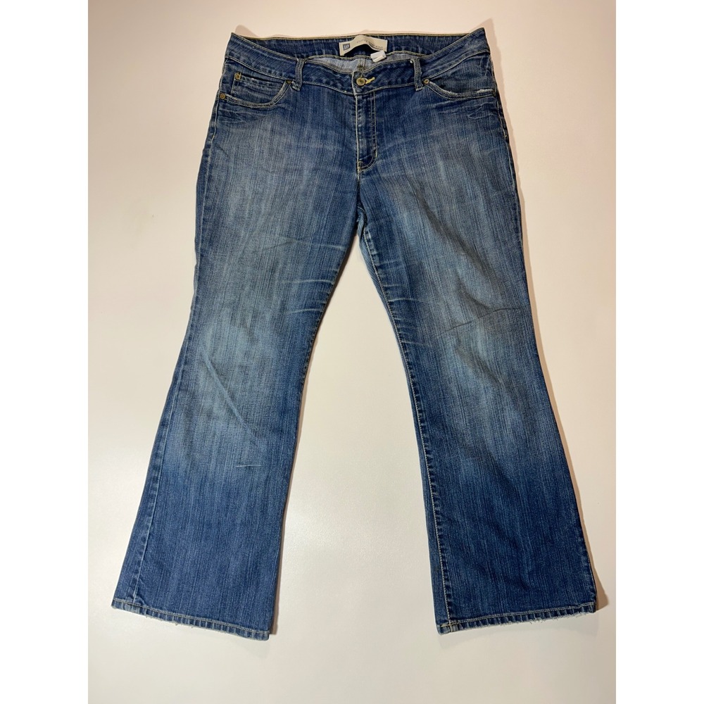 Gap Jeans Womens 14 Blue Good Curvy Low Rise Ankle Stretch Bootcut Denim